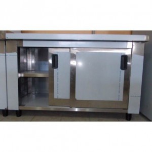 ΕΡΜΑΡΙΟ ΜΕ ΣΥΡΟΜΕΝΕΣ ΠΟΡΤΕΣ 134X70X86 C2 ΙΝΟΧ ΚΑΤΑΣΚΕΥΕΣ